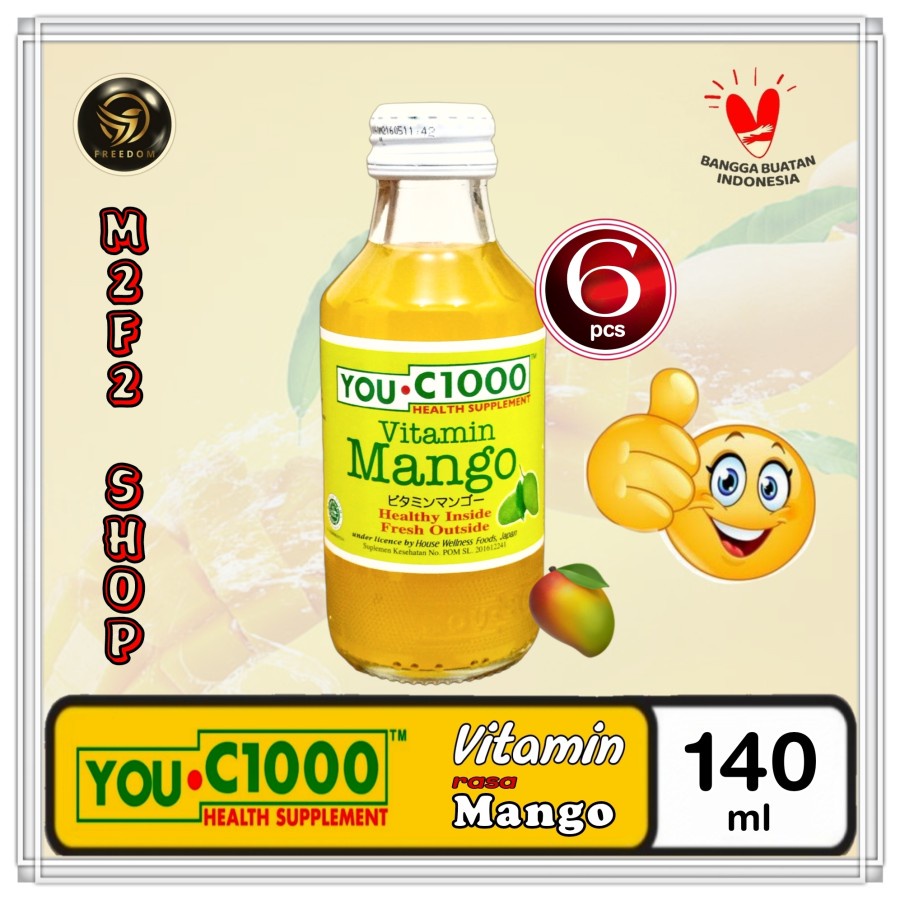 

YOU C1000 | C 1000 Vitamin Mango | Mangga Botol Beling - 140 ml (Kemasan 6 Pcs)