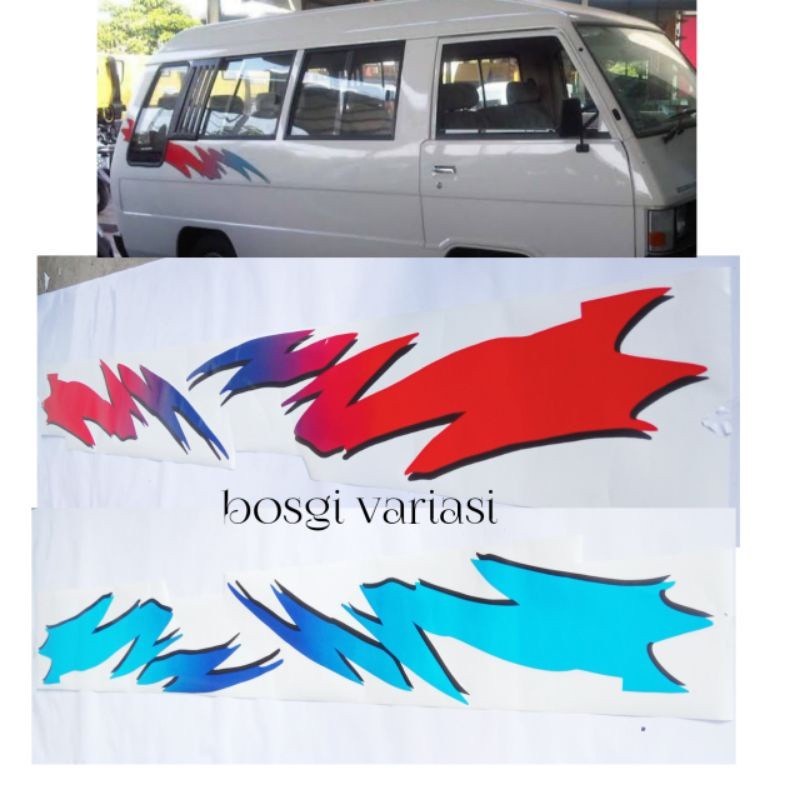stiker Mitsubishi l300 minibus starwagon list body Mitsubishi L300