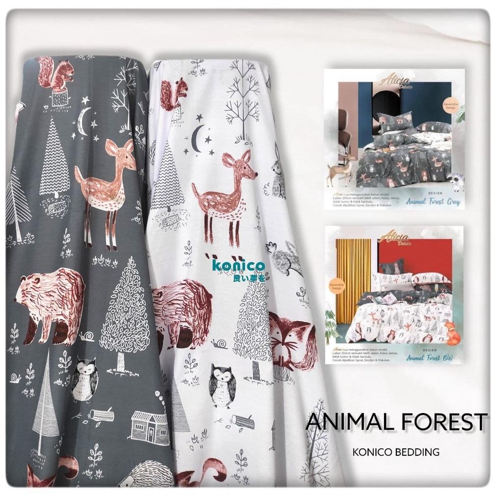 KONICO KAIN KATUN SPREI METERAN MOTIF KARAKTER ANIMAL RAIN FOREST  TABUR STAR ESRA GROW CATRA TERLAR