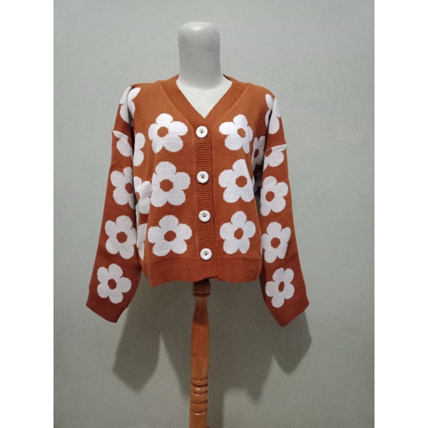 cardigan rajut plower perempuan