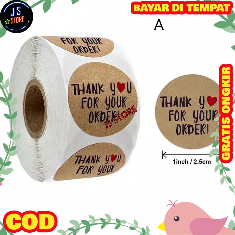 Sticker Kotak GoFood GrabFood Ucapan Thank You for Your Order TU2877