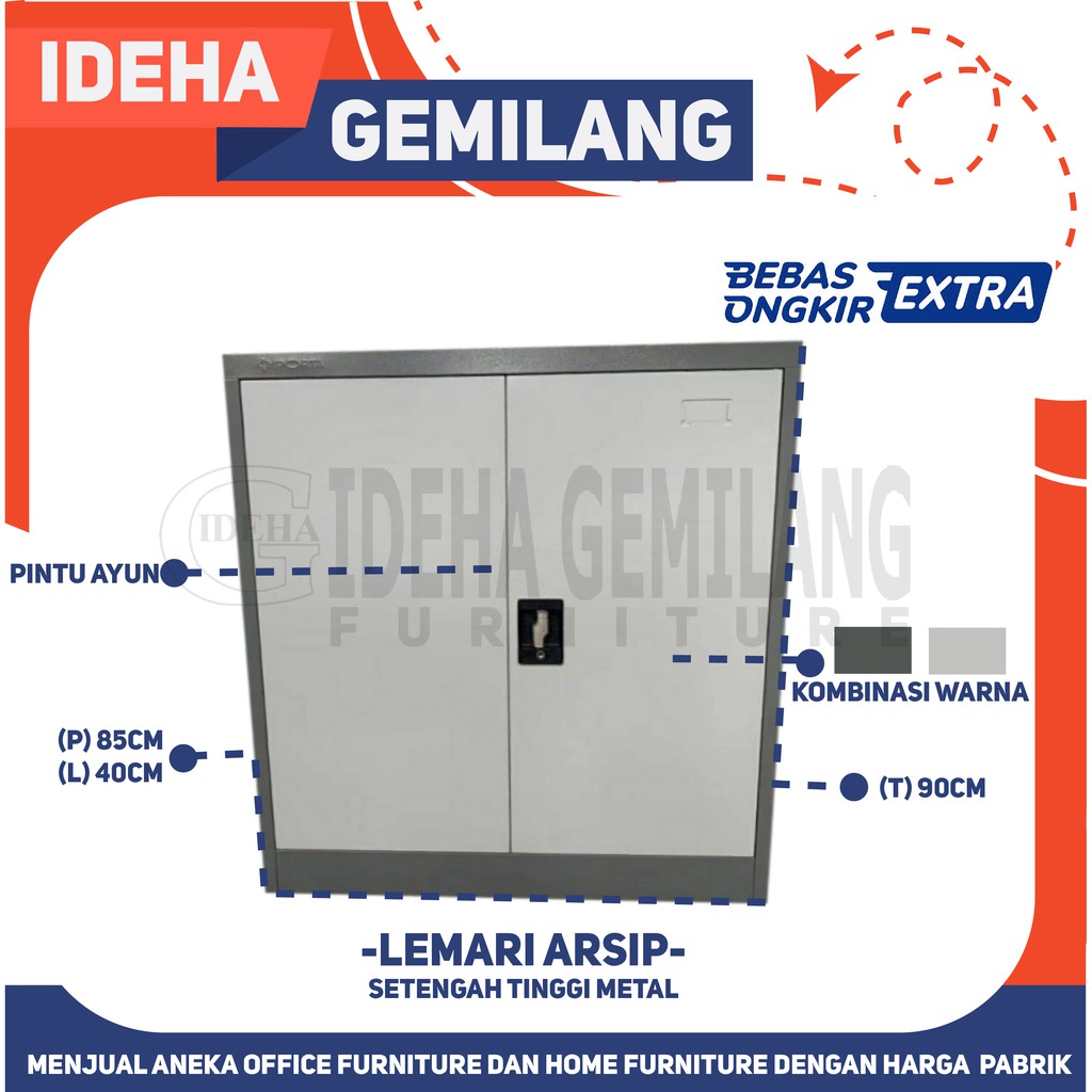 Lemari Arsip Setengah Tinggi Metal