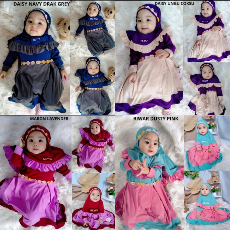 Baju Gamis Anak Perempuan Set Hijab Pita Anak Perempuan