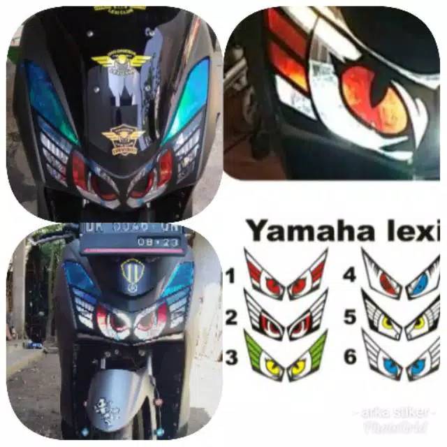 Stiker lampu depan yamaha lexi