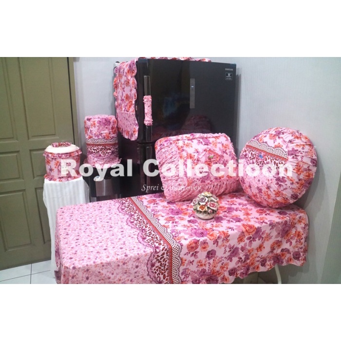 Taplak Meja Makan - Royalcollectioon - Set Taplak Meja Makan Bonita Pink
