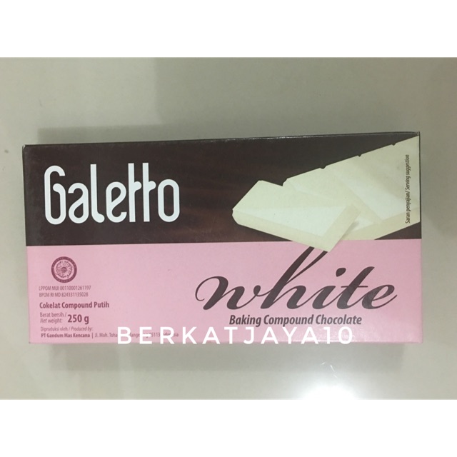 Galetto White Chocolate Compound Colatta Coklat Putih Coklat Batang 250 gr