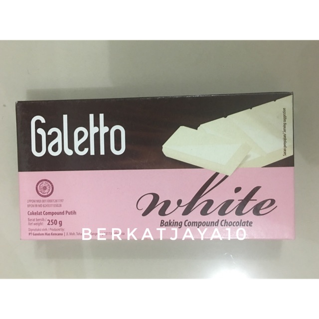 

Galetto White Chocolate Compound Colatta Coklat Putih Coklat Batang 250 gr