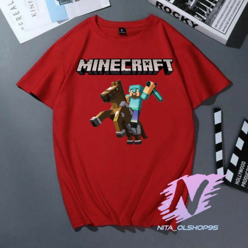 kaos mine craft terbaru baju anak minicraft karakter