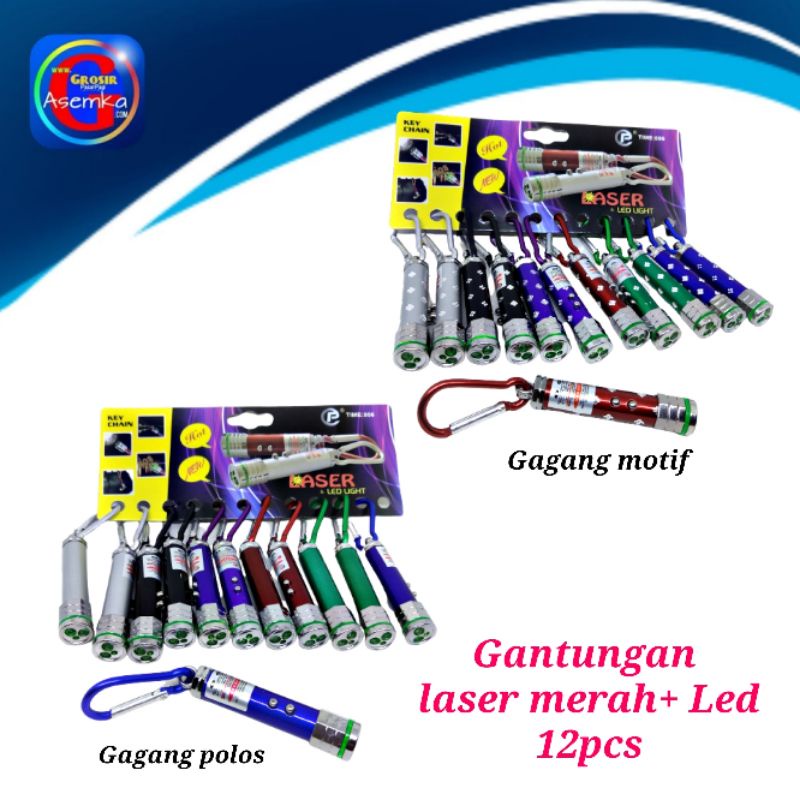 GPA Laser dan LED 12pcs Key Chain Gantungan kunci Grosir