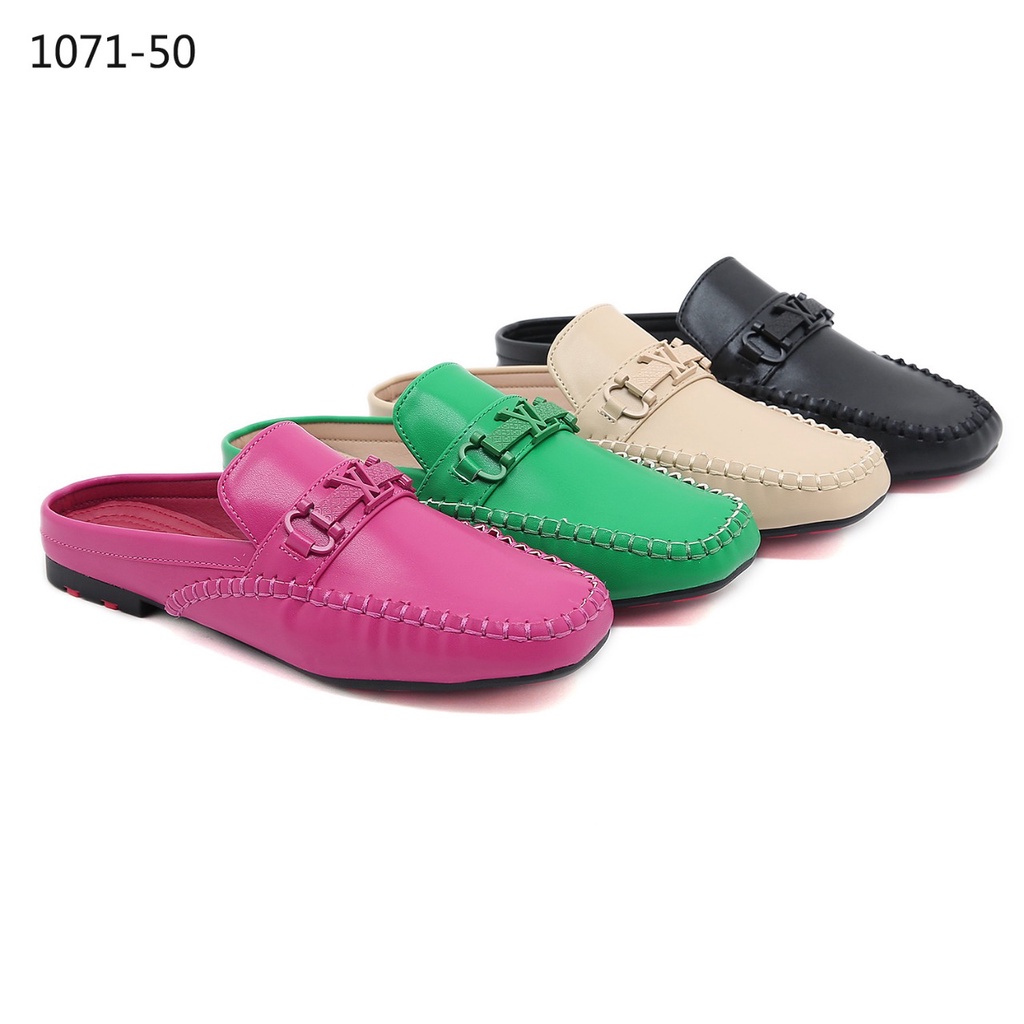 SHOES Leather Logo Flat Mules 1071-50