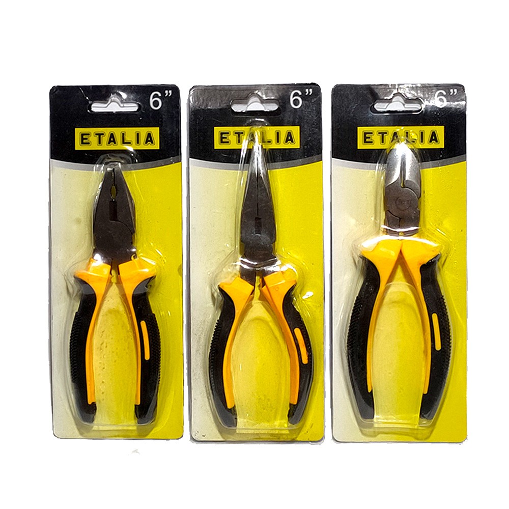 PAKET 3 SET TANG 6 INCH TANG POTONG KOMBINASI LANCIP BONUS SARUNG TANGAN KAIN