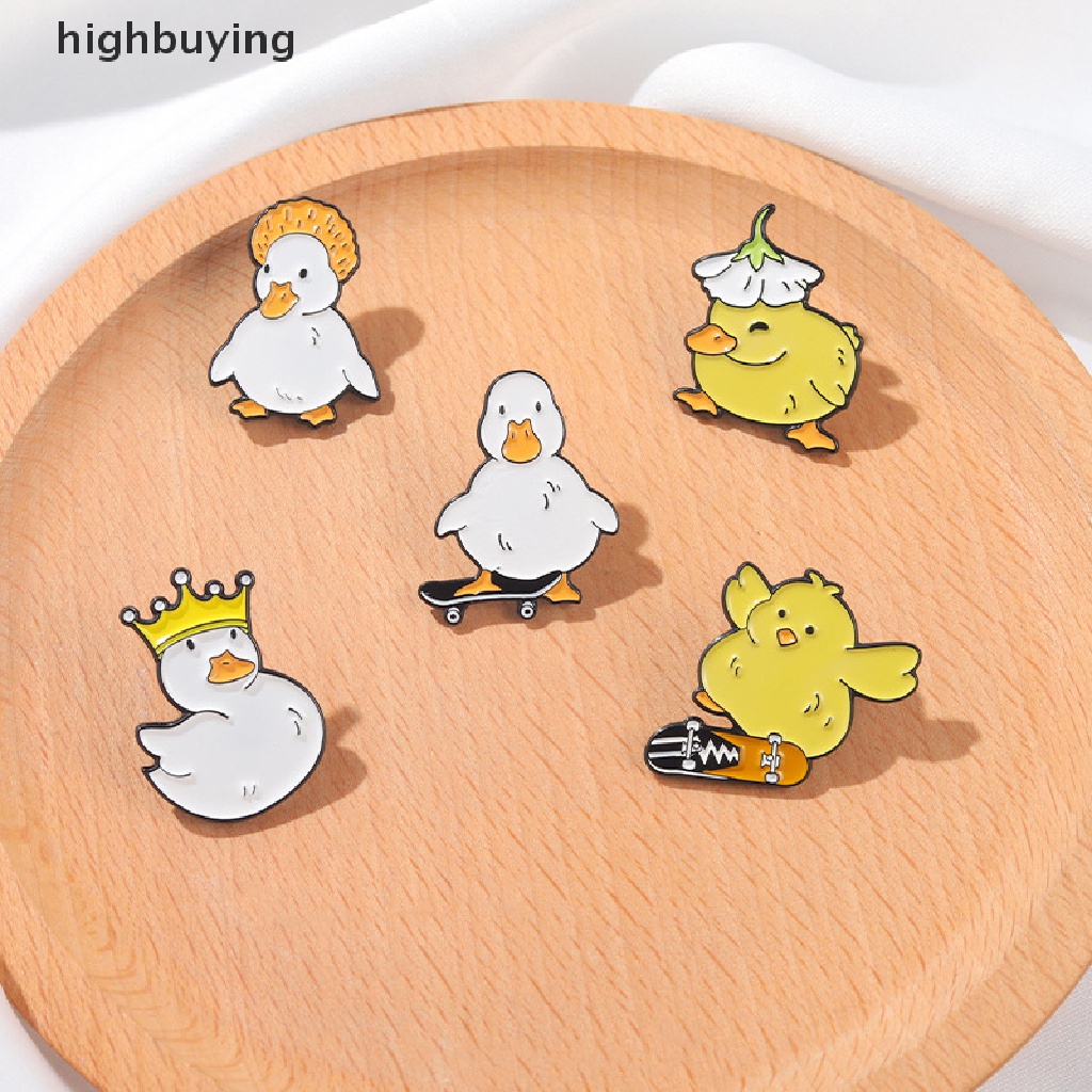 Hbid Bros Pin Enamel Desain Hewan Angsa / Bebek / Ayam / Sepatu Roda