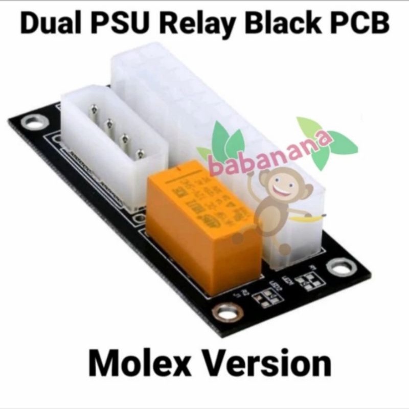 Dual power supply motherboard relay mining mobo multi psu black Molex