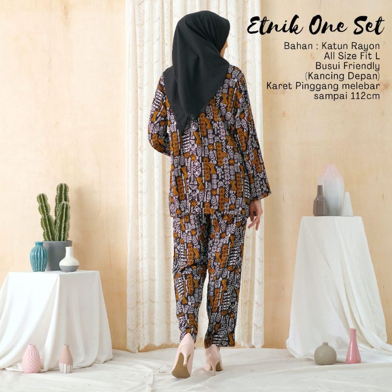 Piyama Dewasa Etnik One Set Setelan Termurah Bahan Katun Rayon Premium Nyaman Dipakai Bisa Cod
