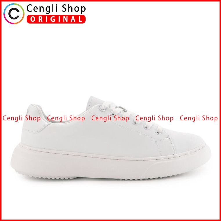 SEPATU SNEAKER OBERMAIN PRIA ORIGINAL CASUAL BRANDED PUTIH OM08