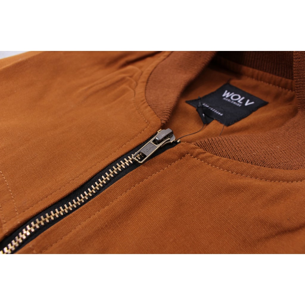 JAKET BOMBER SOFT ORANGE CANVAS PREMIUM | JACKET PRIA BOMBER POLOS CANVAS TOP PRODUCK