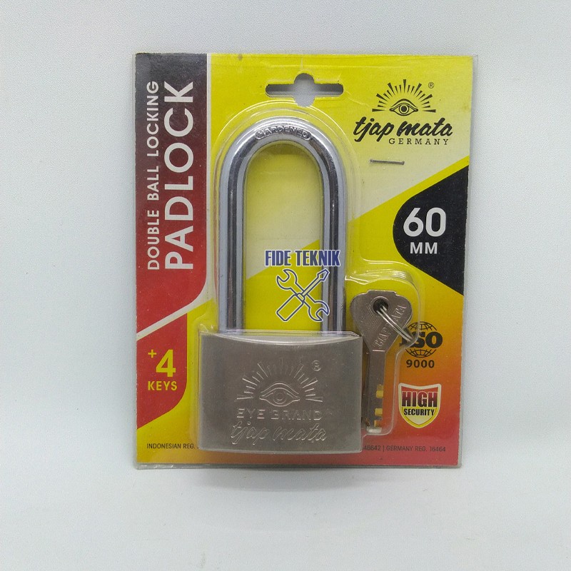 Gembok 60 mm Leher Panjang Tjap Mata Germany Padlock Cap Mata 60mm