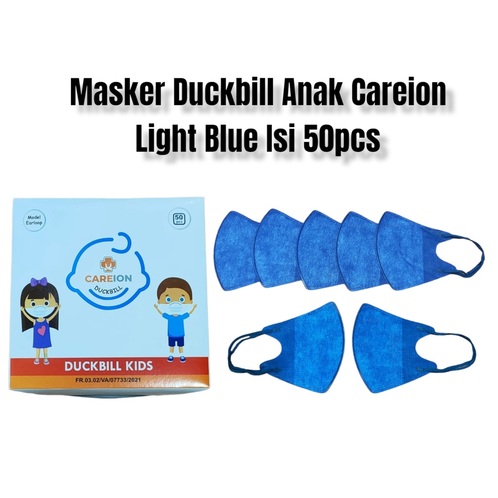 MASKER DUCKBILL ANAK MASKER ANAK DUCK BILL  DISPOSABLE 3D POLOS ISI 50