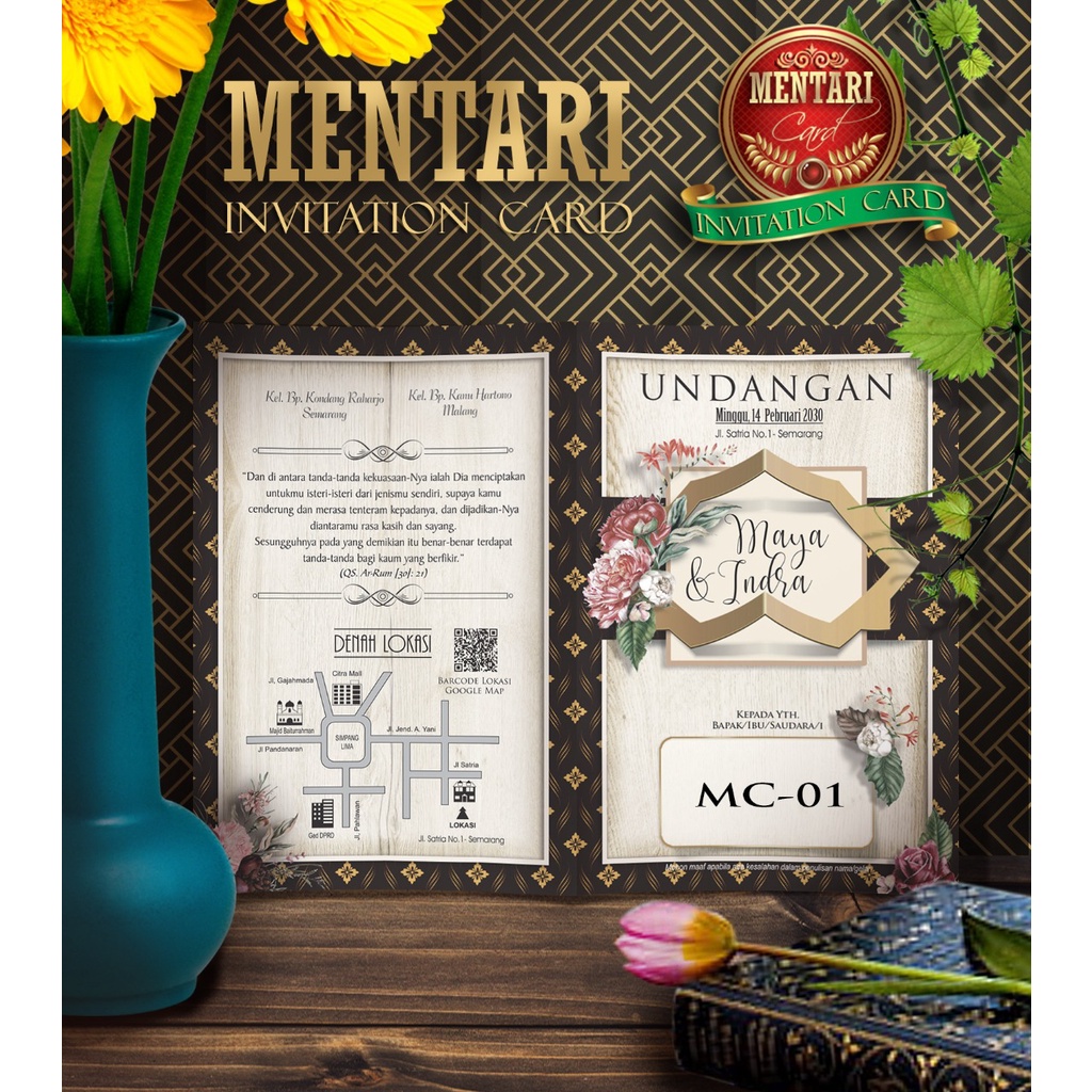 Blangko Undangan Pernikahan Murah Mentari MC-01