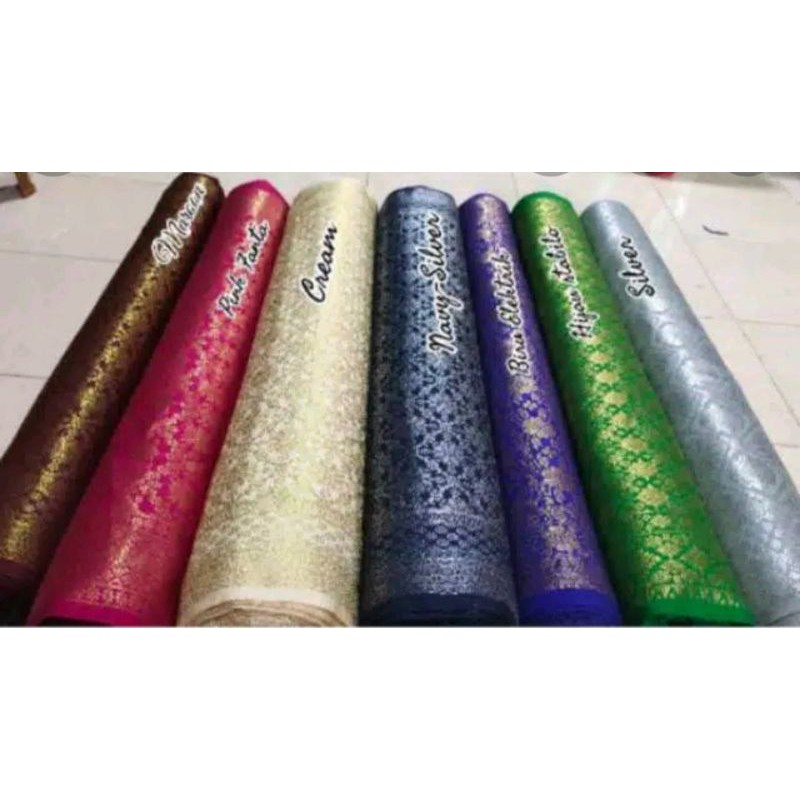 bahan kain songket semi palembang//Harga Per 1/5(0.5)mtr