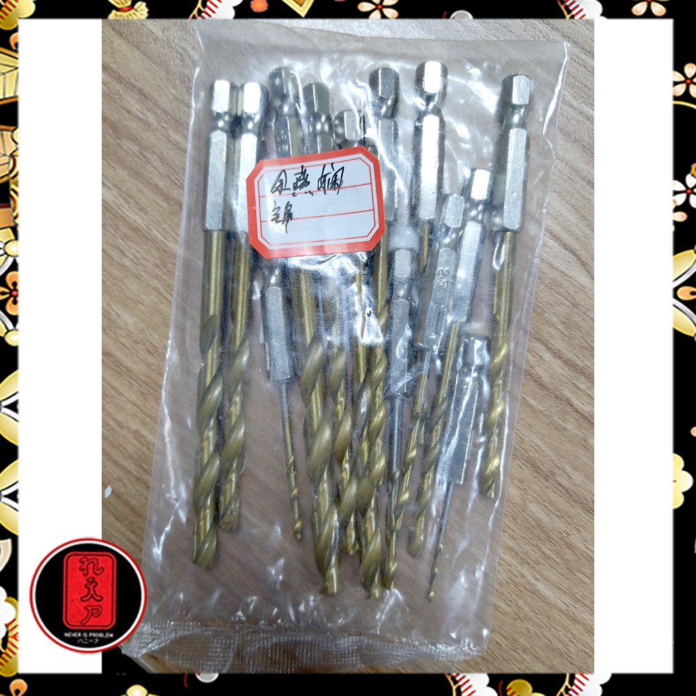 Mata Bor Power Drill Steel Titanium Hex Shank 13 PCS - SV-VDB13 - Golden