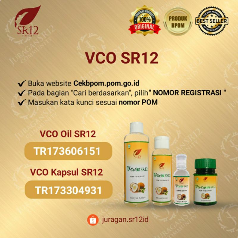 IMUN BOOSTER TERLARIS !! VCO MINYAK KELAPA MURNI SR12 / VICO VIRGIN COCONUT OIL 60ml