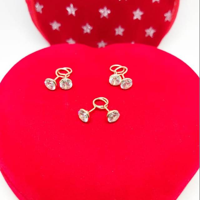 ANTING TOGE PERAK 925 ASLI SILVER LAPISAN EMAS KUNING