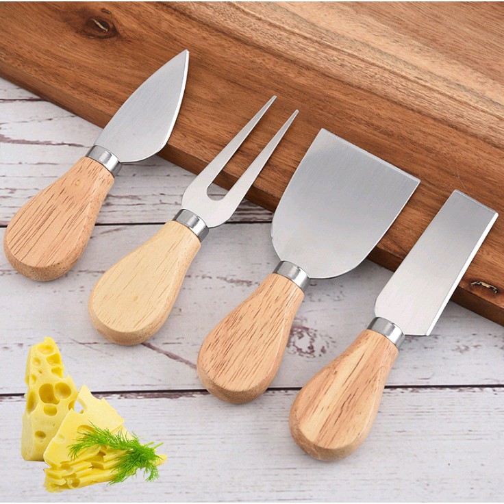 (Set Isi 4) Pisau Dapur Kecil Stainless Steel Gagang Kayu