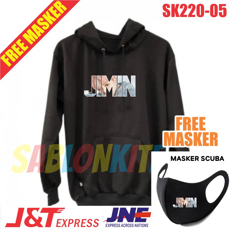 PROMO FREE MASKER!!! HOODIE TULISAN JIMIN KPOP SK220 KUALITAS DISTRO