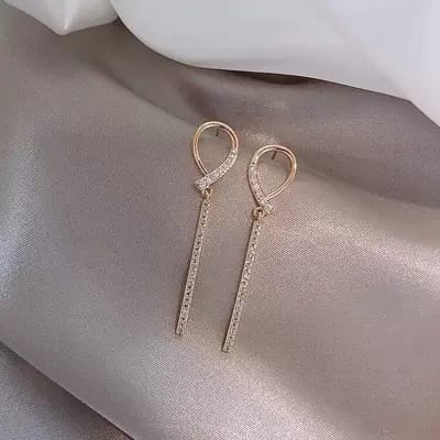YSM ANTING TUSUK ALA KOREA 1202 ANTING WANITA KOREAN FASHION PANJANG PITA PERSEGI BUNGA EARRING MURAH IMPORT-8