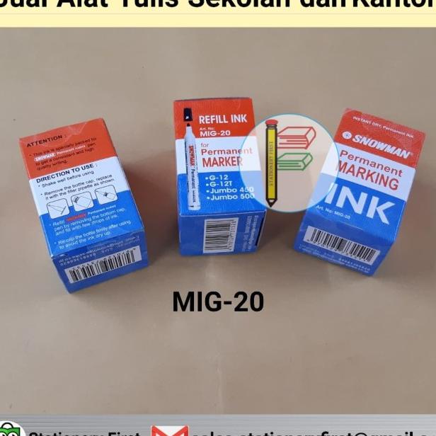 

TINTA ISI ULANG REFILL PERMANENT INK SPIDOL SNOWMAN MIG-20 GROSIR