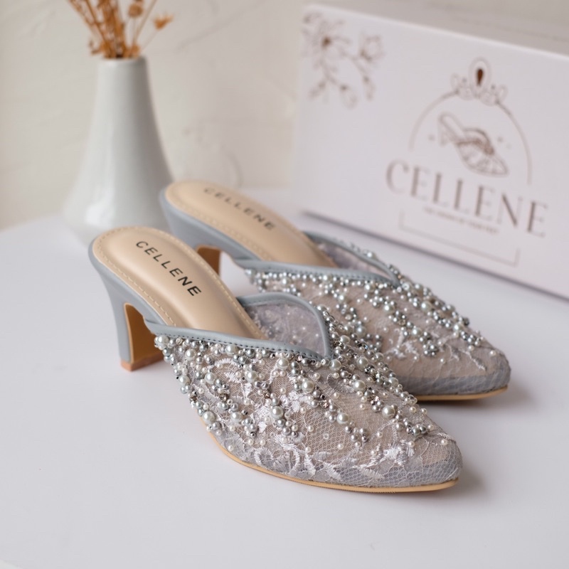 CELLENE Agypt Beads 7cm (7warna) Etalase 1 / wedding shoes brokat payet