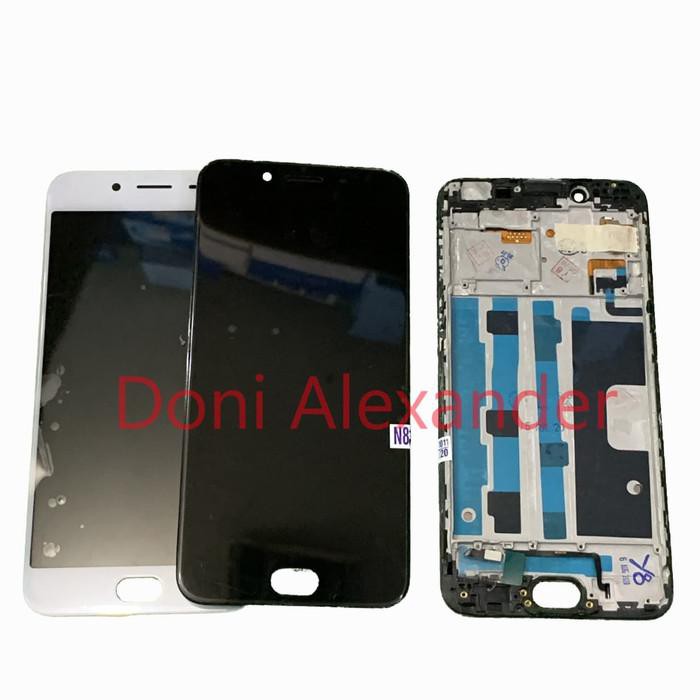 "KH" LCD TOUCHSCREEN OPPO R9S FRAME COMPLETE ORIGINAL - Hitam