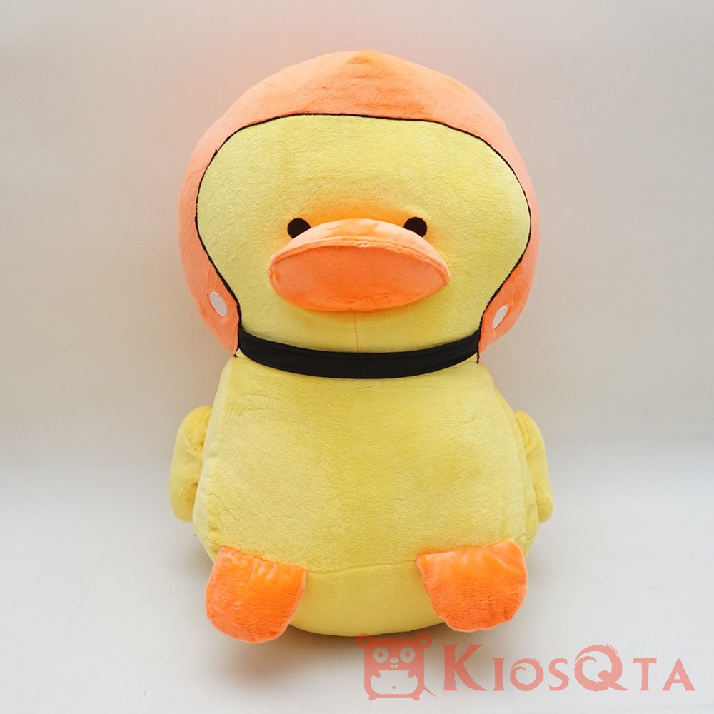 boneka bebek kuning yellow duck helm orange Extra large