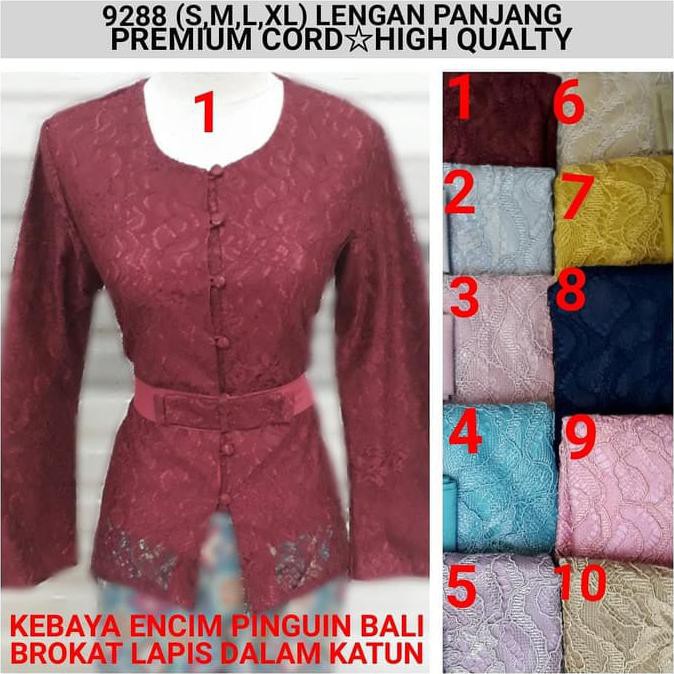 9288 Indah Kebaya Modern Encim Kutubaru Bali Murah Batik Bordir Brokat Y85 Cuci Gudang