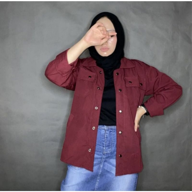 jaket semi parka wanita terlaris 1kg muat 3pcs fit over size