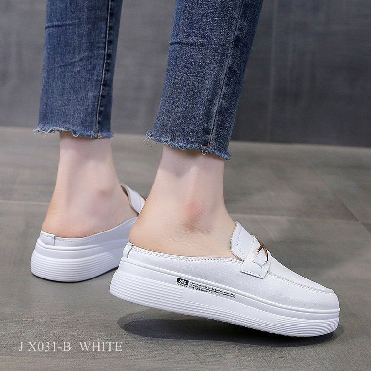 SEPATU MULES WEDGES WHITE FASHION DALE  X031-B