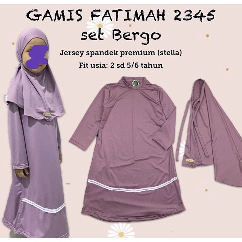 GAMIS ANAK FATIMAH SET BERGO (1-5/6 TAHUN)