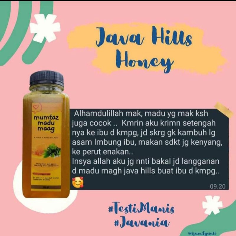 JAVAHILLS || Madu maag Java Hills 330gr / madu asam lambung / madu pencernaan