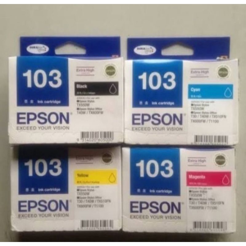 Epson ink cartdrige 103 per paket = TX550W, T30, TX600FW