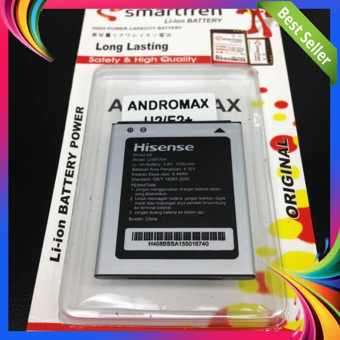 ACC HP BATERAI LI38170A SMARTFREN ANDROMAX U2 QI 4G LITE 1700MAH ORIGINAL