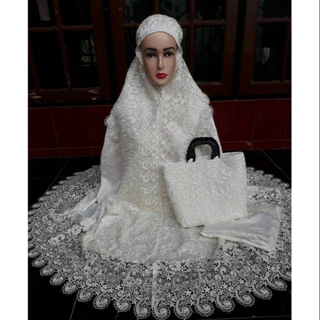 MUKENA PRADA RENDA KD BESAR PUTIH