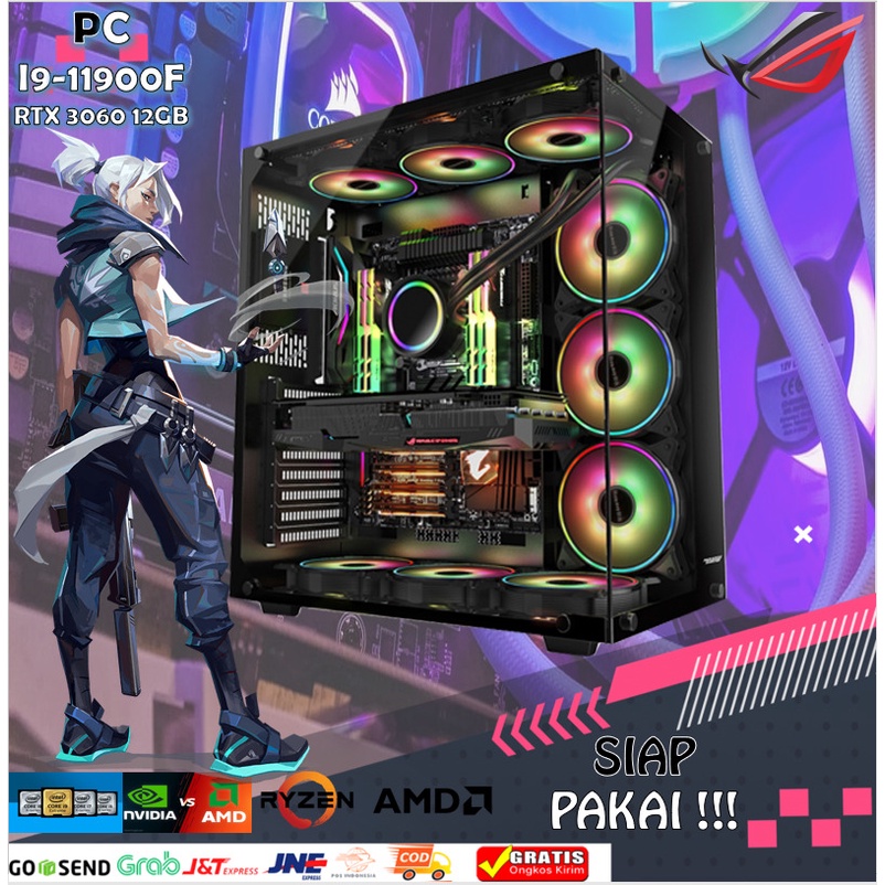 PC Intel I9 11900F Ram 32GB Nvme 512Gb HDD 1Tb VGA (RTX 3060 12GB) Gaming Editting Libas PC SULTAN