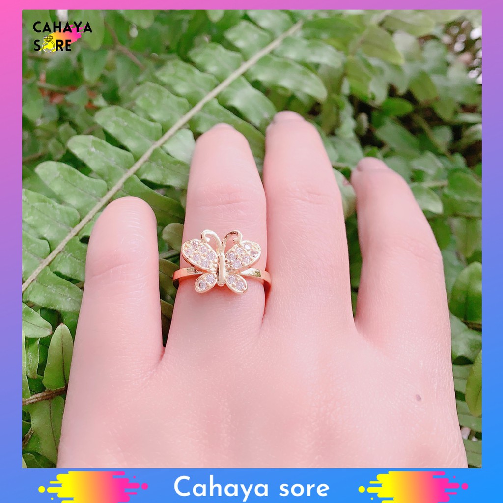 Cincin Xuping Gold Cincin Dewasa Model Permata Kupu - Kupu CD11