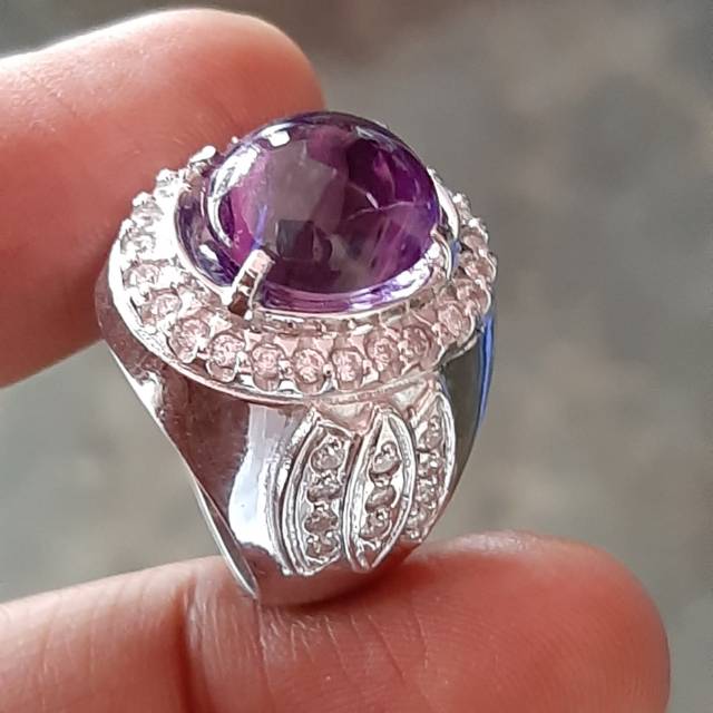 Cincin Pria Kecubung (Amethyst) Kalimantan