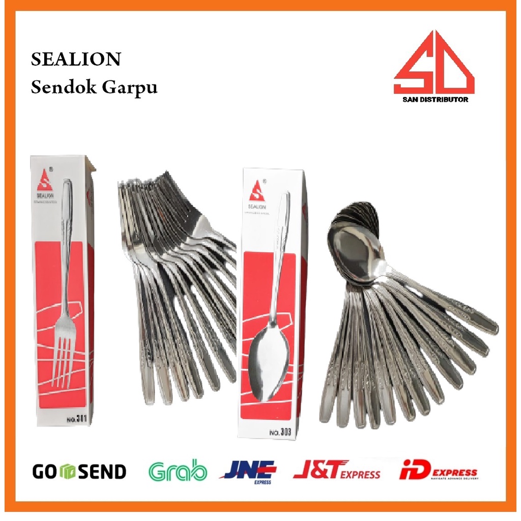 SENDOK MAKAN GARPU 12pcs SEALION TEBAL SATINLESS STEEL SENDOK RESTO WARUNG CAFE MURAH