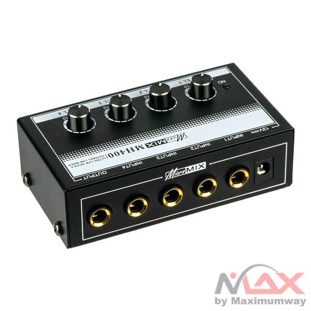 XTUGA Professional Ultra-compact Karaoke Mixer Amplifier 4CH - MH400 Warna Hitam