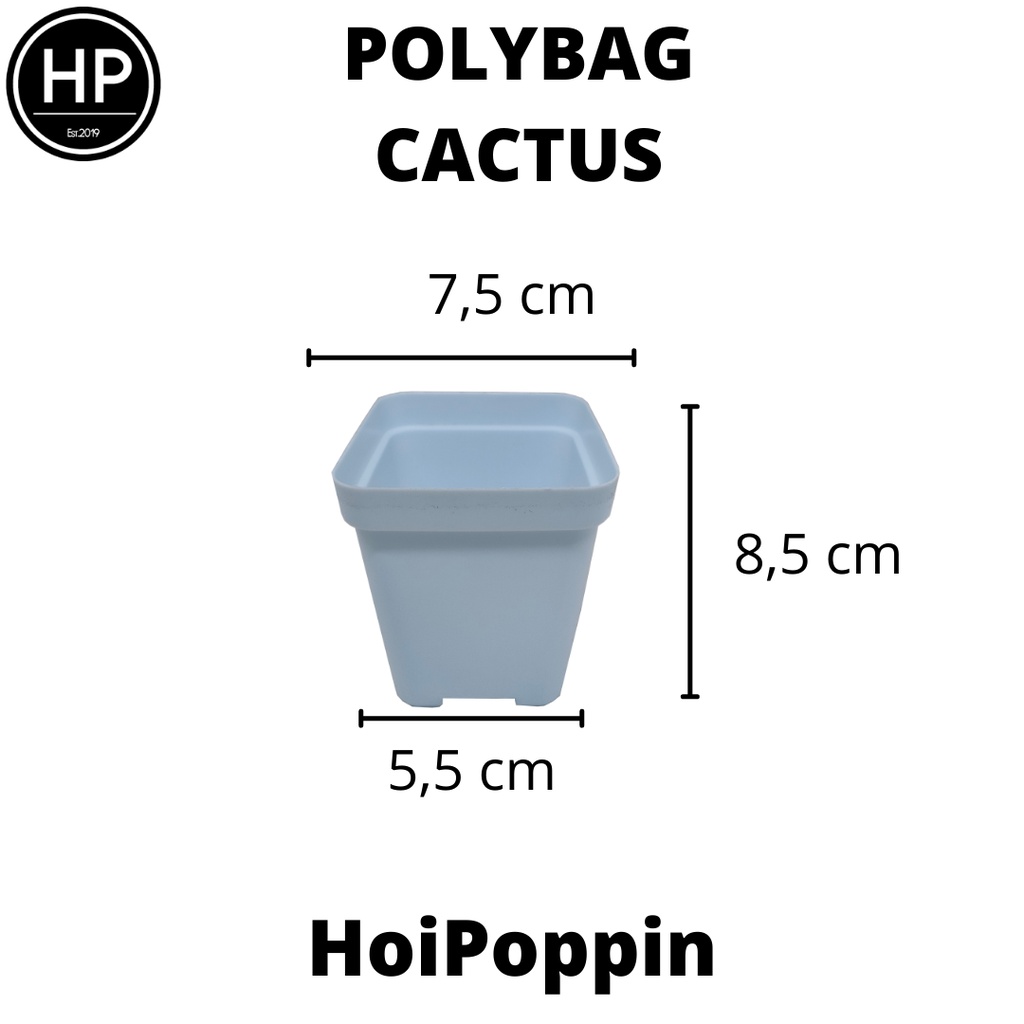 HPP - Polybag (Biru) - cactus polybag - pot cactus - pot elastis - pot dan tatakan - pot - pot hias