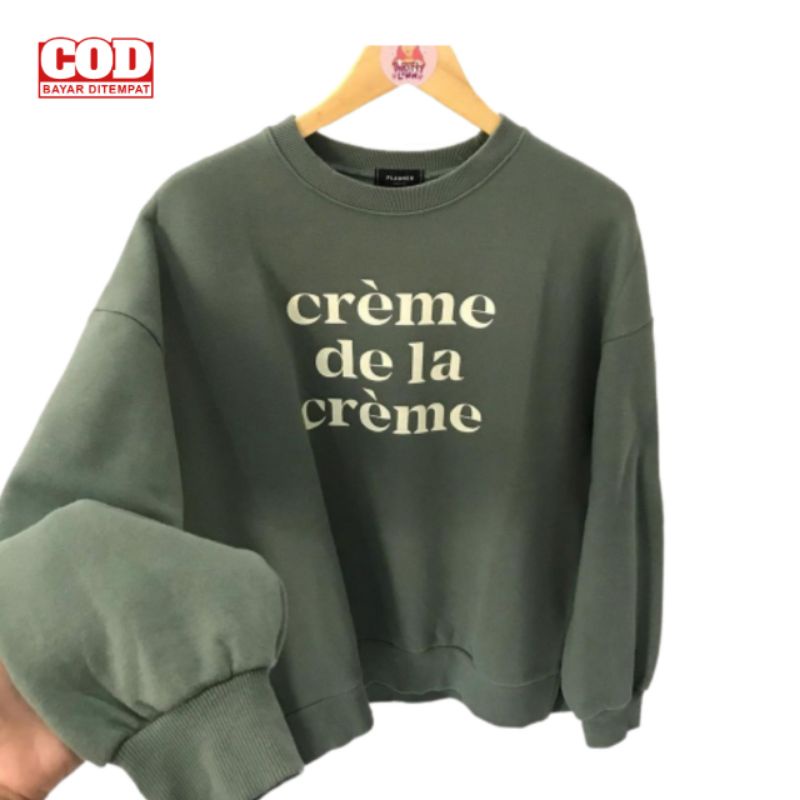 SWEATER WANITA CREWNECK DE LA MURAH KOREA CROP TEBAL JUMBO XXL STYLE