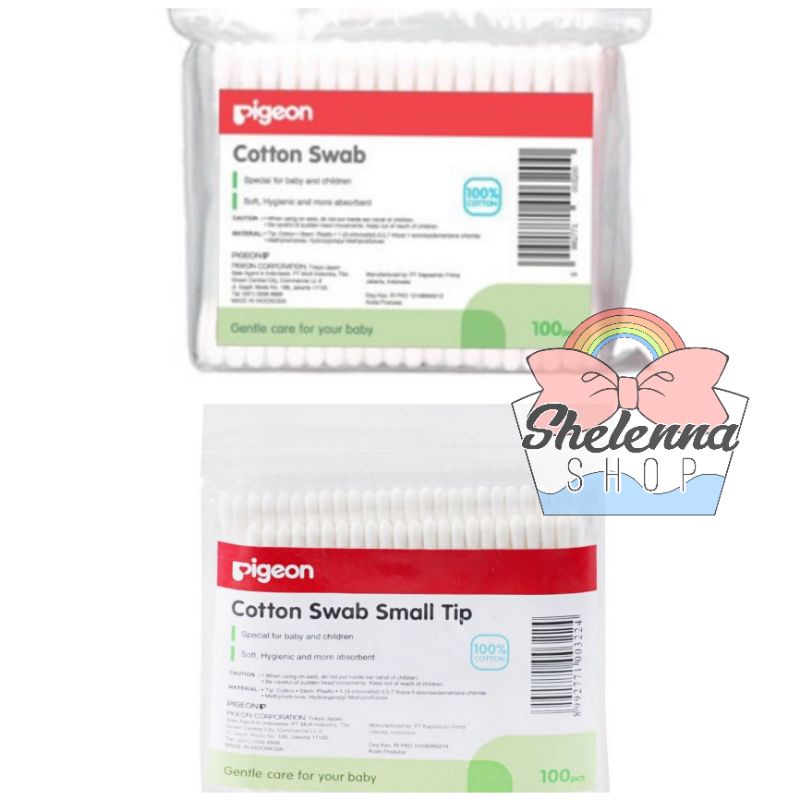 Pigeon Cotton Swab 100pcs Normal tip &amp; Small Tip cotton bud baby / korek kuping